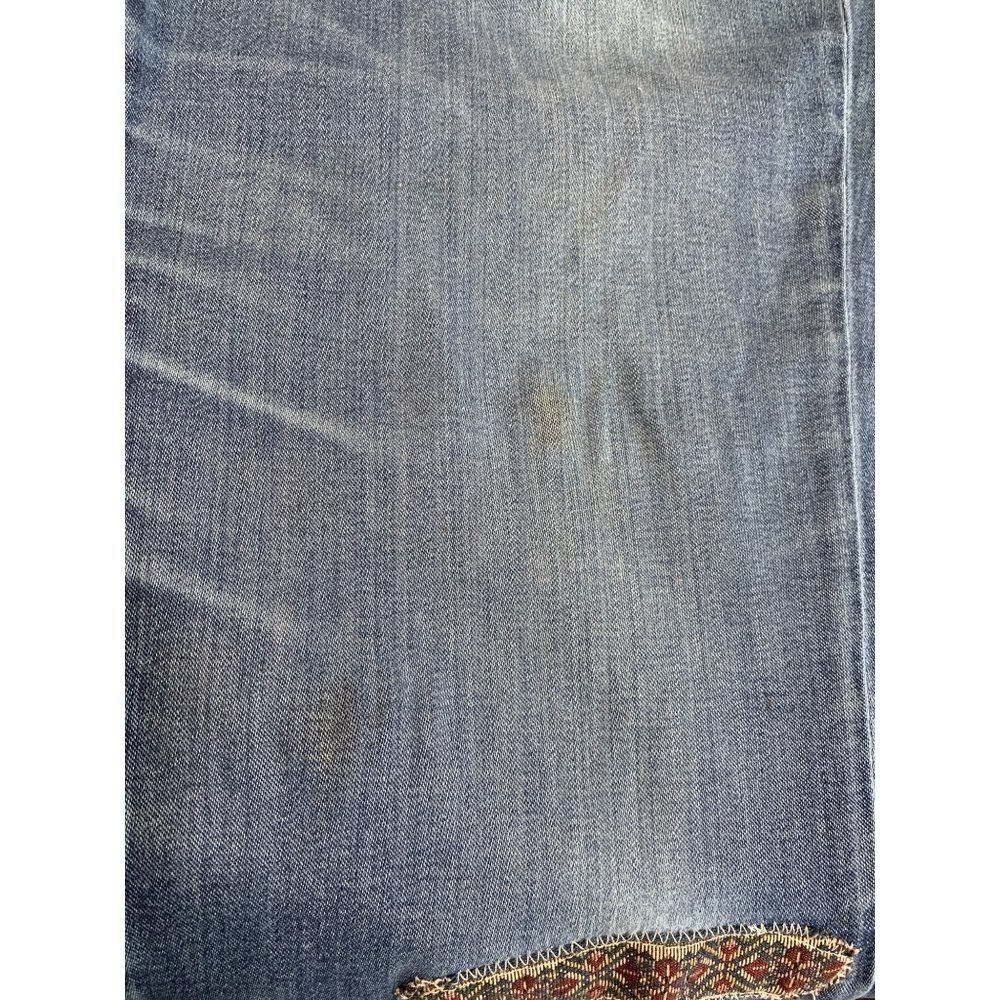Lucky Brand Womans 12/31 The Sweet Jean Boot Ankle Patched Distressed Blue Cotto - Picture 11 of 12